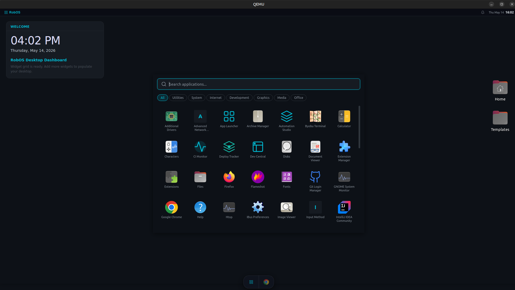 RobOS Desktop customized to Mac/OS look and feel