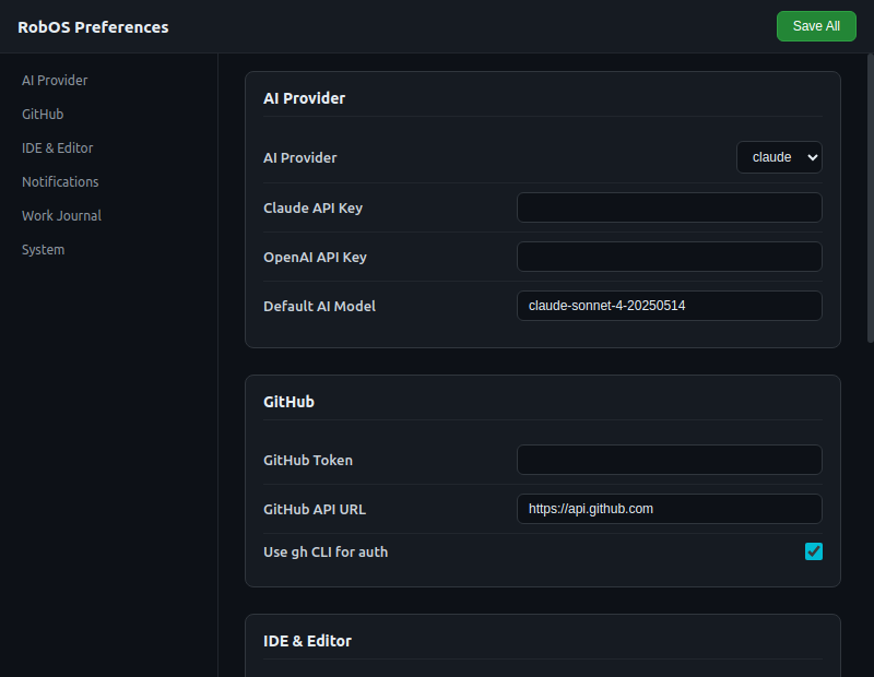RobOS Preferences